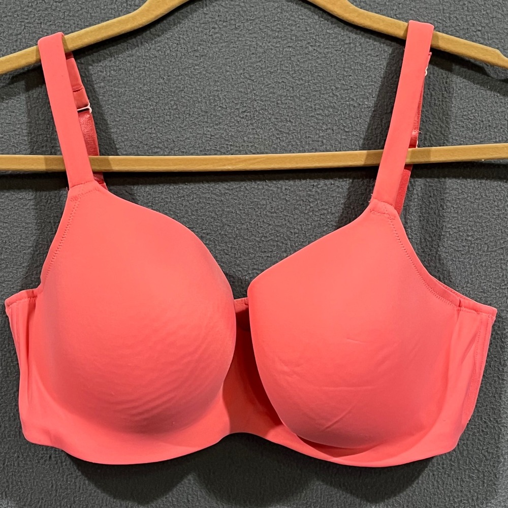 Fashion Bug Coral Pink Underwire T-Shirt Bra 40DD Style 999501 Lightly Padded